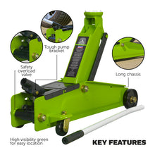 Load image into Gallery viewer, Sealey Trolley Jack 3 Tonne Long Reach Heavy-Duty Hi-Vis
