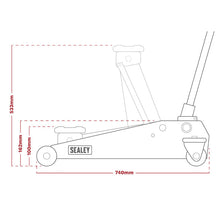 Load image into Gallery viewer, Sealey Trolley Jack 3 Tonne Low Profile Rocket Lift Yellow
