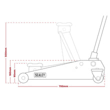 Load image into Gallery viewer, Sealey Viking 3 Tonne Low Profile Professional Trolley Jack, Rocket Lift
