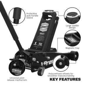 Sealey Trolley Jack 4 Tonne Low Profile Rocket Lift Black