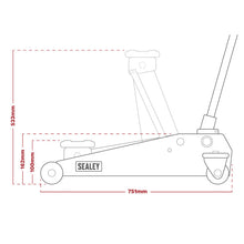 Load image into Gallery viewer, Sealey Trolley Jack 4 Tonne Low Profile Rocket Lift Black
