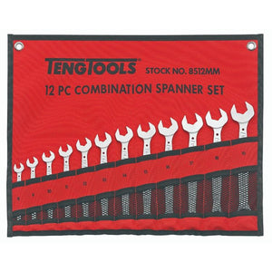 Teng Spanner Set Anti-Slip Combination MM Tool Roll 12pcs