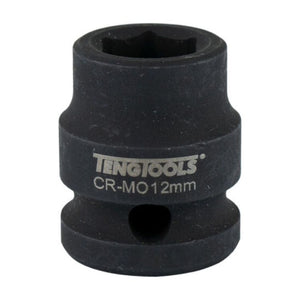 Teng Impact Socket Stubby 1/2" Drive 12mm - 6pt