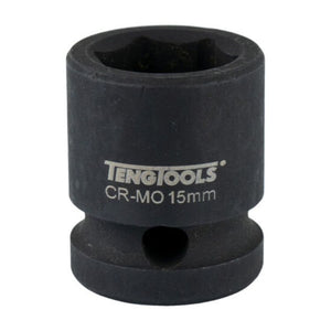 Teng Impact Socket Stubby 1/2" Drive 15mm - 6pt