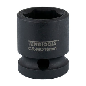 Teng Impact Socket Stubby 1/2" Drive 16mm - 6pt