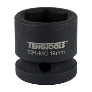 Teng Impact Socket Stubby 1/2" Drive 19mm - 6pt