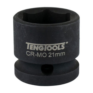 Teng Impact Socket Stubby 1/2" Drive 21mm - 6pt