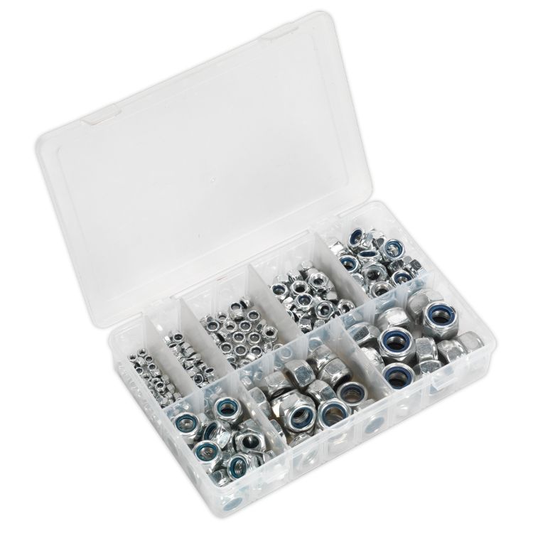 Sealey Nylon Locknut Assortment 255pc M4-M16