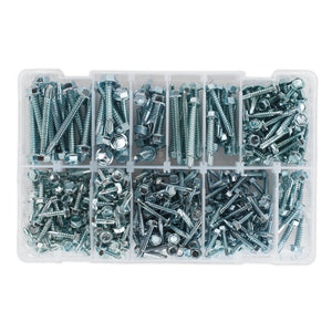 Sealey Self-Drilling Screw Assortment 410pc Hex Head Zinc