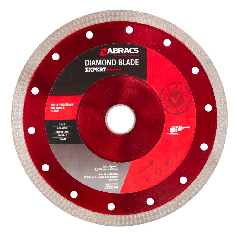 Abracs Tile & Porcelain Cutting Diamond Blade 180mm x 1.6mm x 25.4/22mm