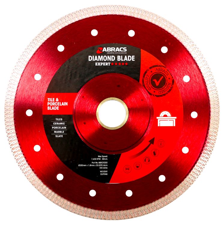 Abracs Tile & Porcelain Cutting Diamond Blade 200mm x 1.8mm x 30/25.4mm