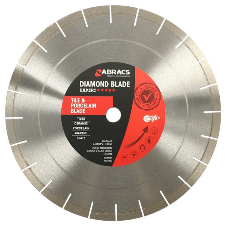 Abracs Tile & Porcelain Cutting Diamond Blade 300mm x 3.6mm x 25.4mm