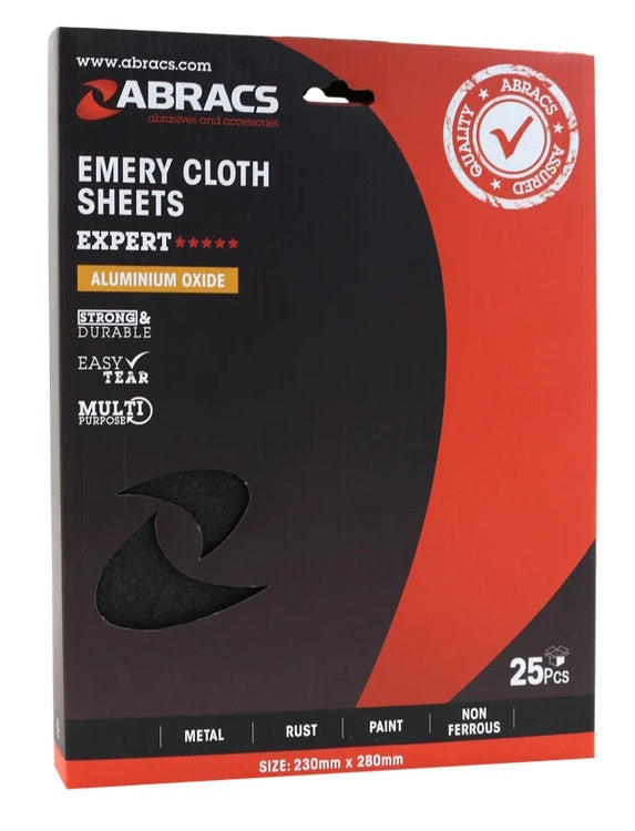 Abracs Emery Sheet 280Grit - Pack 25