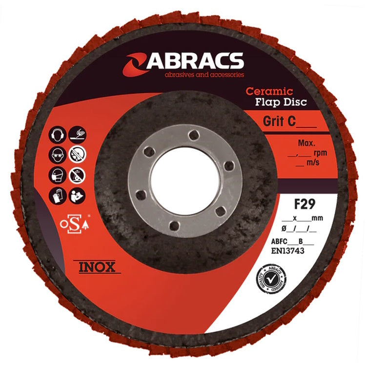 Abracs Ceramic Flap Disc 115mm x 60Grit