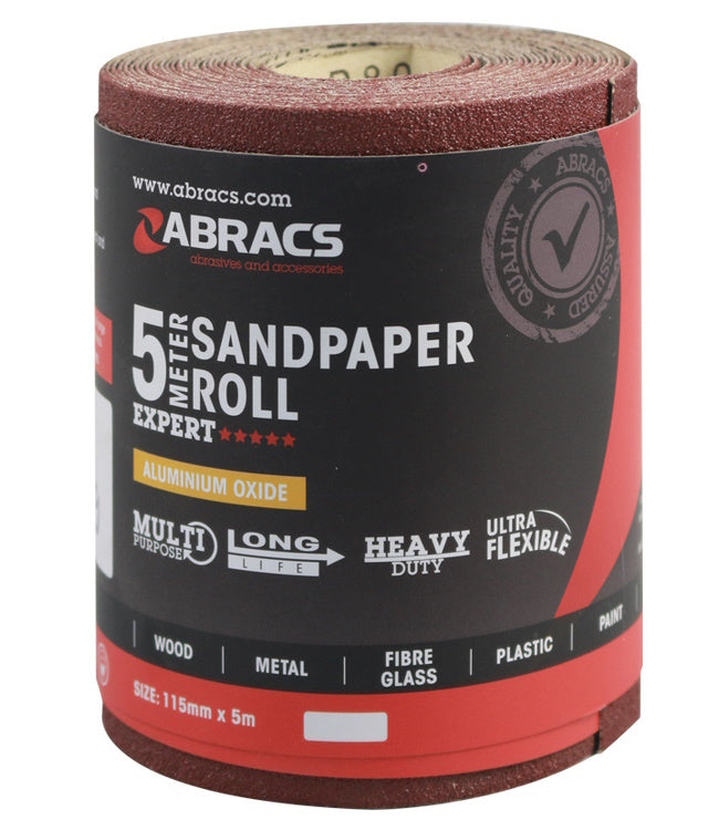 Abracs General Purpose Sandpaper Roll 115mm x 5M x 150Grit