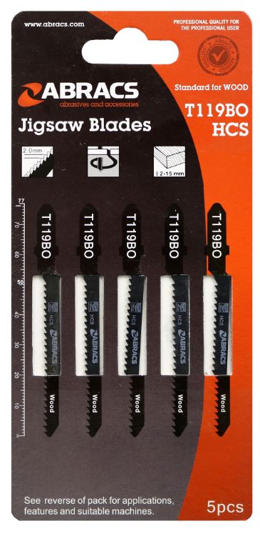 Abracs Jigsaw Blade Wood T119BO (5pcs)