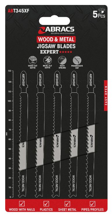 Abracs Jigsaw Blade Wood/Metal T345XF (5pcs)