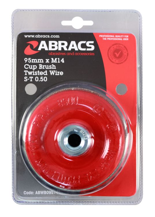 Abracs Wire Brush Twist Knot Cup 95mm x M14