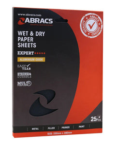 Abracs Waterproof Paper Sheet Sandpaper 320Grit - Pack 25