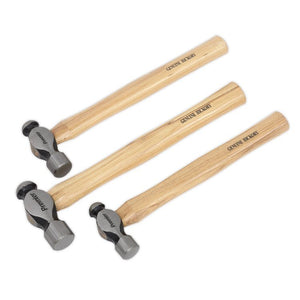 Sealey Ball Pein Hammer Set 3pc - Hickory Shafts (Premier)