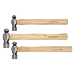 Sealey Ball Pein Hammer Set 3pc - Hickory Shafts (Premier)