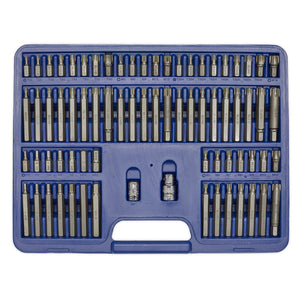 Sealey TRX-Star*/Security TRX-Star*/Hex/Ribe/Spline Bit Set 74pc 3/8" & 1/2" Sq Drive (Premier)