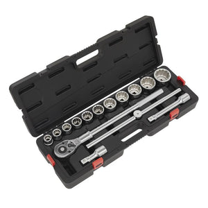 Sealey Socket Set 15pc 3/4" Sq Drive 12pt WallDrive Metric (Premier)