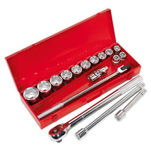 Load image into Gallery viewer, Sealey Socket Set 17pc 3/4&quot; Sq Drive WallDrive Metric (Premier)
