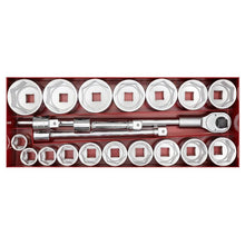 Load image into Gallery viewer, Sealey Socket Set 22pc 1&quot; Sq Drive 6pt WallDrive Metric (Premier)
