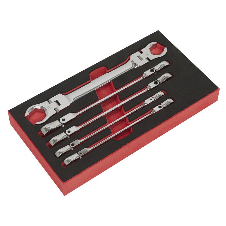 Sealey Flexi-Head Flare Nut Spanner Set 5pc (Premier)