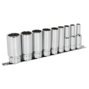 Sealey Socket Set 9pc 1/2" Sq Drive Deep Whitworth (Premier)