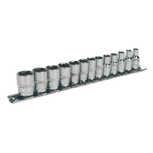 Sealey Socket Set 13pc 1/4" Sq Drive WallDrive - Metric (Premier)