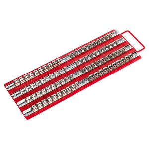 Sealey Socket Rail Tray 1/4", 3/8" & 1/2" Sq Drive - Red (Premier)