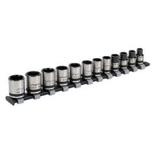 Load image into Gallery viewer, Sealey Socket Set 12pc 3/8&quot; Sq Drive Lock-On 6pt Metric - Black Series (Premier)
