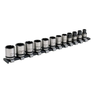 Sealey Socket Set 12pc 3/8" Sq Drive Lock-On 6pt Metric - Black Series (Premier)