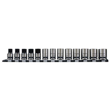 Load image into Gallery viewer, Sealey Socket Set 13pc 1/2&quot; Sq Drive Lock-On 6pt Metric - Black Series (Premier)
