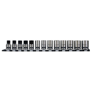 Sealey Socket Set 13pc 1/2" Sq Drive Lock-On 6pt Metric - Black Series (Premier)