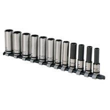 Load image into Gallery viewer, Sealey Socket Set 12pc 3/8&quot; Sq Drive Deep Lock-On 6pt Metric - Black Series (Premier)
