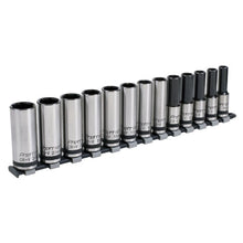 Load image into Gallery viewer, Sealey Socket Set 13pc 1/2&quot; Sq Drive Deep Lock-On 6pt Metric - Black Series (Premier)
