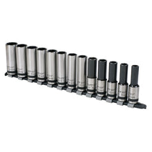 Load image into Gallery viewer, Sealey Socket Set 13pc 1/2&quot; Sq Drive Deep Lock-On 6pt Metric - Black Series (Premier)
