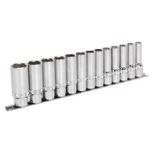 Load image into Gallery viewer, Sealey Socket Set 13pc 1/2&quot; Sq Drive Deep Lock-On 6pt Metric (Premier)
