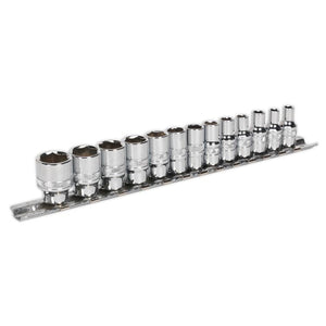 Sealey Socket Set 13pc 1/4" Sq Drive Lock-On 6pt Metric (Premier)