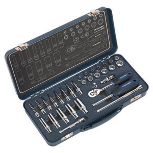 Sealey Socket Set 32pc 1/4" Sq Drive Lock-On 6pt Metric (Premier)