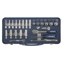 Load image into Gallery viewer, Sealey Socket Set 32pc 1/4&quot; Sq Drive Lock-On 6pt Metric (Premier)
