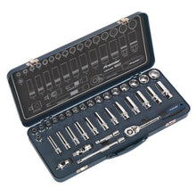 Load image into Gallery viewer, Sealey Socket Set 34pc 3/8&quot; Sq Drive Lock-On 6pt Metric (Premier)
