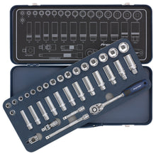 Load image into Gallery viewer, Sealey Socket Set 34pc 3/8&quot; Sq Drive Lock-On 6pt Metric (Premier)
