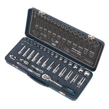 Load image into Gallery viewer, Sealey Socket Set 34pc 3/8&quot; Sq Drive Lock-On 6pt Metric (Premier)
