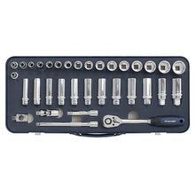 Load image into Gallery viewer, Sealey Socket Set 34pc 3/8&quot; Sq Drive Lock-On 6pt Metric (Premier)
