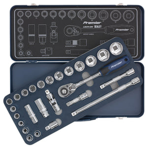 Sealey Socket Set 26pc 1/2" Sq Drive Lock-On 6pt Metric (Premier)