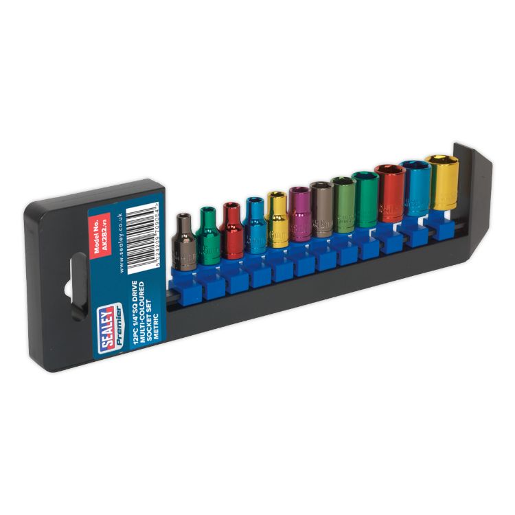 Sealey Multi-Coloured Socket Set 12pc 1/4